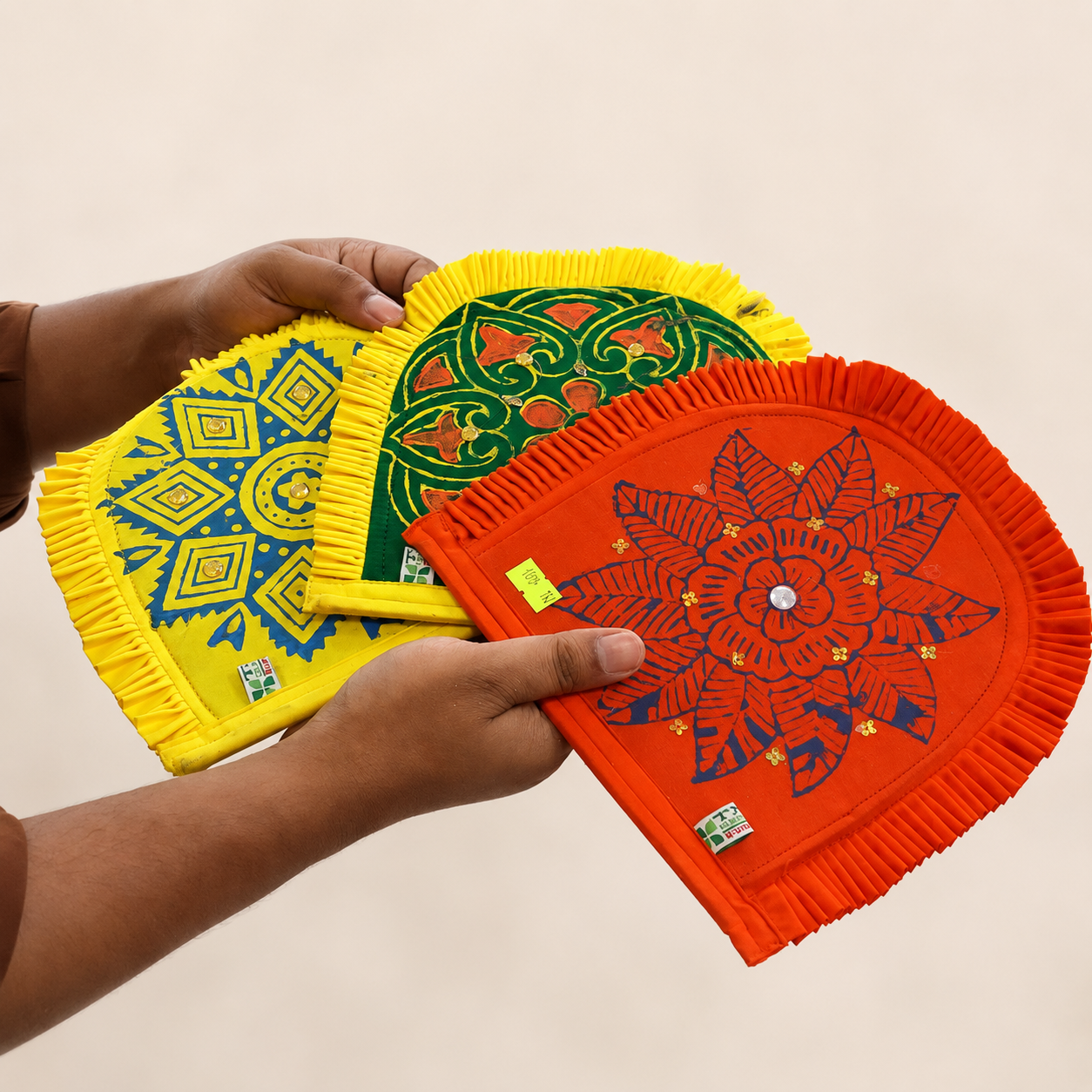 Handcrafted Decorative Fabric Hand Fan